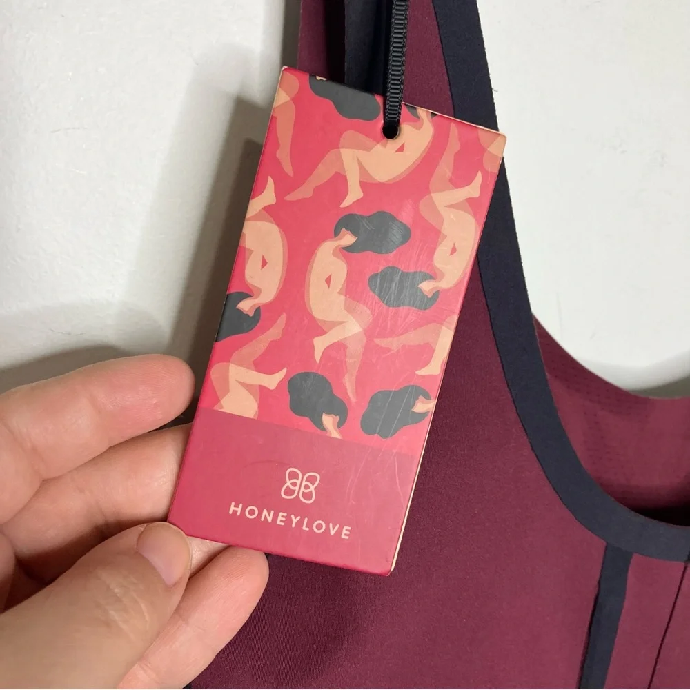 Honeylove boldness tank top maroon black womens size XL‎ shapewear new with tags